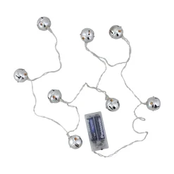 Northlight 8 White Led Jingle Bell Novelty Christmas Lights - 3 Ft Clear Wire