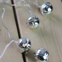 Northlight 8 White Led Jingle Bell Novelty Christmas Lights - 3 Ft Clear Wire