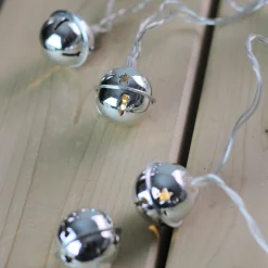 Northlight 8 White Led Jingle Bell Novelty Christmas Lights - 3 Ft Clear Wire