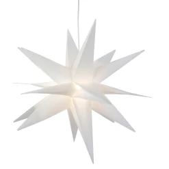 Northlight 22" White Led Lighted Foldable Moravian Star Hanging Christmas Decoration