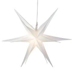 Northlight 22" White Led Lighted Foldable Moravian Star Hanging Christmas Decoration