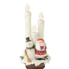 Candles & Holders*Raz 14" White Lighted Santa And Snowman Triple Flameless Candle Lamp Christmas Figurine
