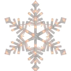 Window Decorations*Northlight 15.5" White Lighted Snowflake Christmas Outdoor Window Silhouette