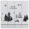 Signs & Plaques*Northlight 16" White Merry Christmas Post Card Winter Scene Wooden Wall Sign