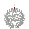 Northlight Inspirational>8" White "Merry Christmas" Wreath Cutout Hanging Ornament