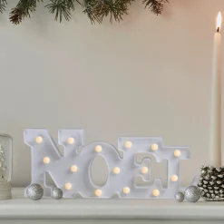 Wall & Door Decorations*Northlight 17" White 'Noel' Led Christmas Marquee Wall Sign