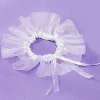 Russ 26" White Satin Wedding Garter With Rhinestone Heart Charm