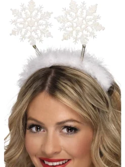 Smiffys 30" White Snowflake Women Adult Christmas Head Boppers Costume Accessory - One Size