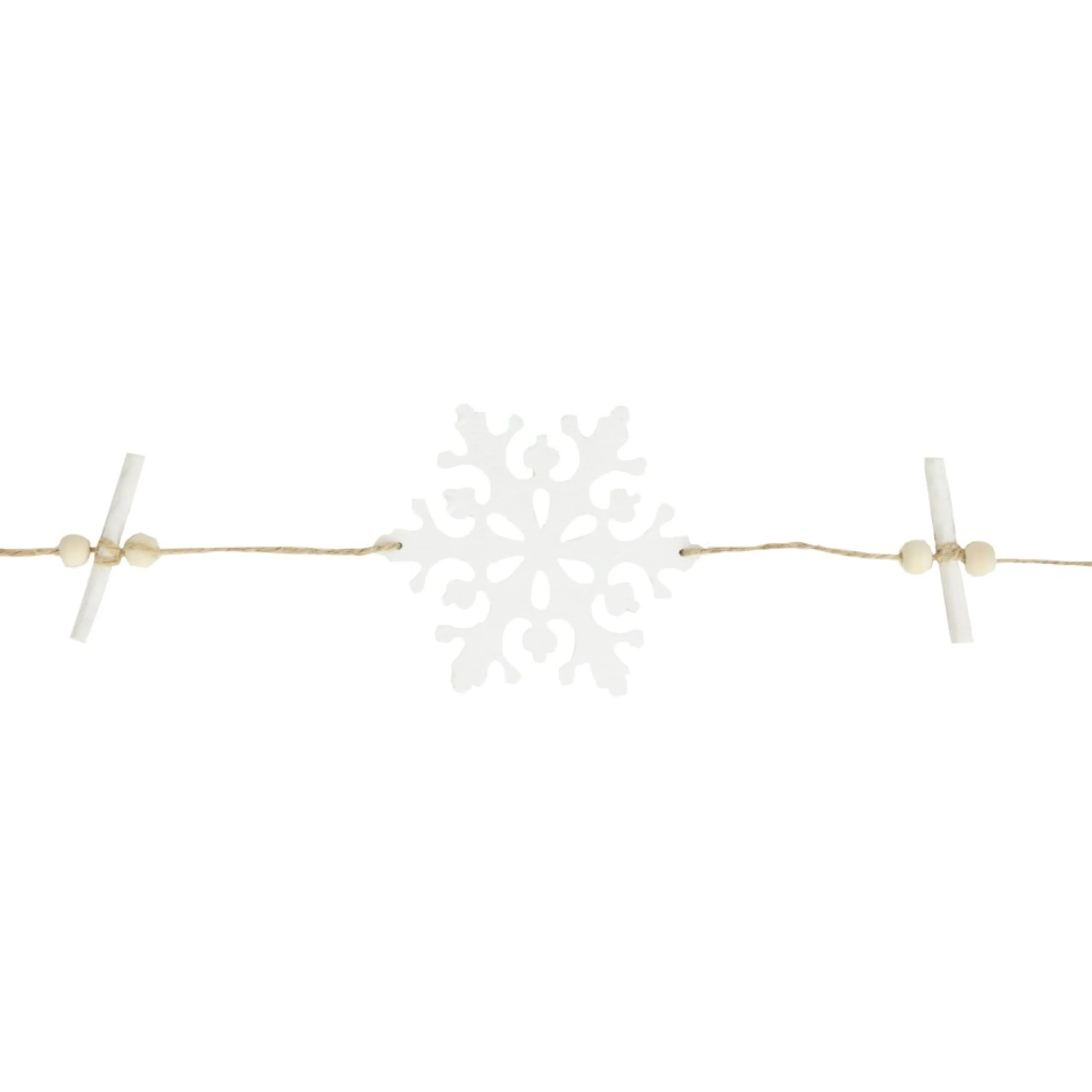 Specialty Garland*Northlight 4' White Snowflakes On Jute Rope Hanging Christmas Garland