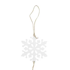 Specialty Garland*Northlight 4' White Snowflakes On Jute Rope Hanging Christmas Garland