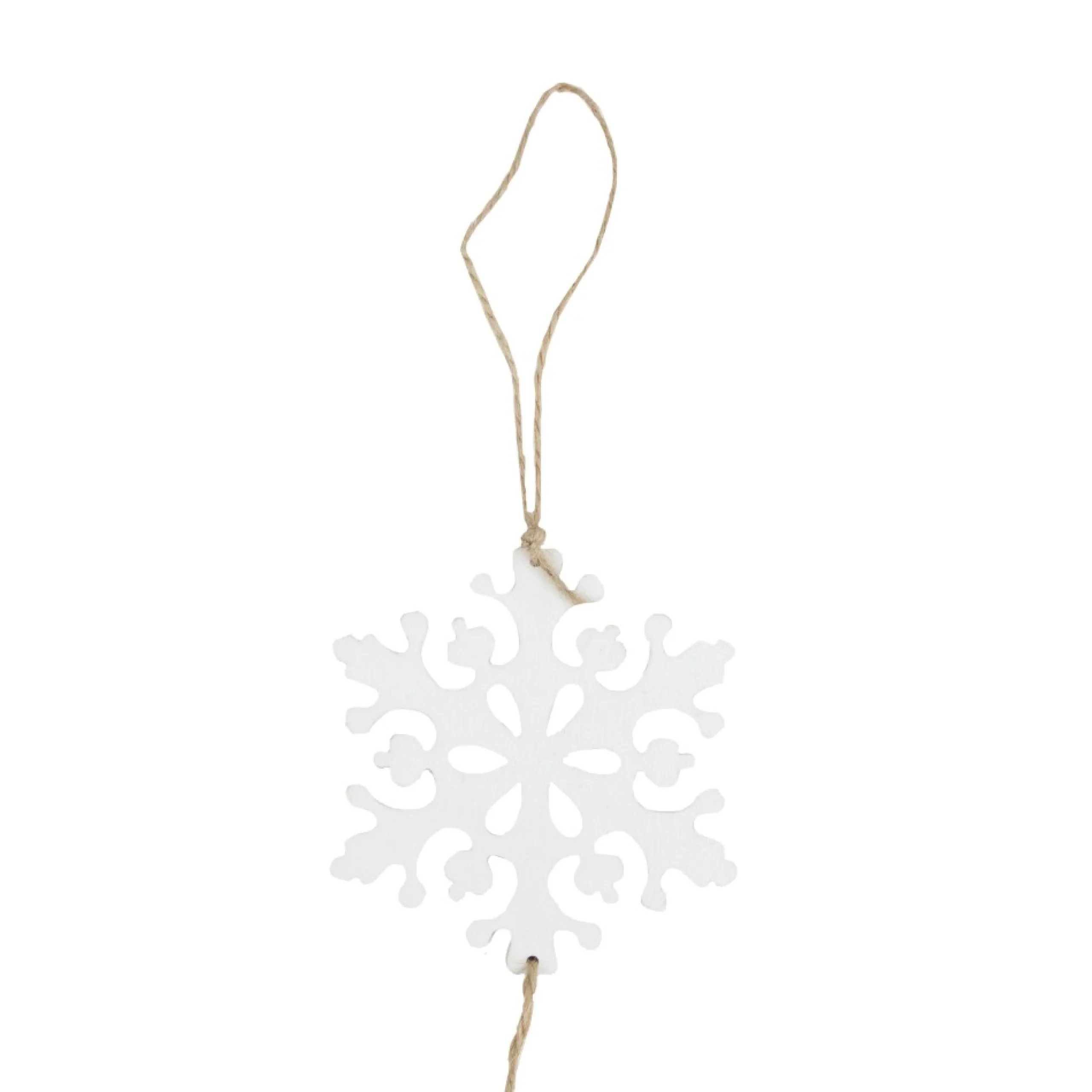 Specialty Garland*Northlight 4' White Snowflakes On Jute Rope Hanging Christmas Garland