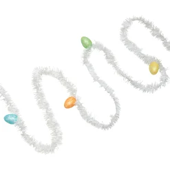Northlight 25' White Spring Tinsel Garland With Easter Eggs - Unlit
