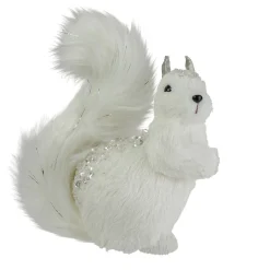 Table Top Pieces*Northlight 9" White Squirrel With Silver Gems Christmas Tabletop Decoration