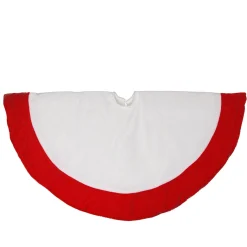 Mini Tree Skirts*Northlight 26" White Traditional Christmas Tree Skirt With A Red Border