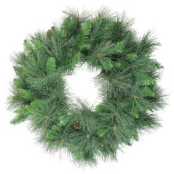 Unlit Wreaths*Northlight 24" White Valley Pine With Pine Cones Artificial Christmas Wreath - Unlit