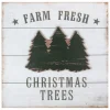 Signs & Plaques*Northlight 16" White Washed Farm Fresh Christmas Trees Wooden Wall Sign