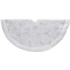 50 Inch And Larger*KSA 50" White With Sequin Flowers Christmas Tree Skirt