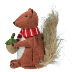 Plush Figures*Roman 7" Wind-Up Musical Animated Squirrel And Acorn Tabletop Christmas Decoration