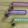 Midwest Food & Beverage>4.5" Wine Theme Pink Grapes "Salute" Bottle Tag Christmas Ornament #908334