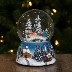 Snow Globes*Northlight 5.75" Winter Forest Sleigh Ride Musical Christmas Snow Globe