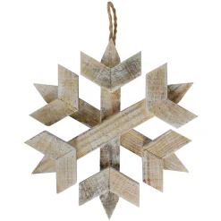 Northlight Snowflakes>11.5" Wooden Hanging Snowflake Christmas Ornament