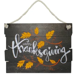 Northlight 15" Wooden 'Happy Thanksgiving' Hanging Wall Sign