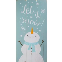 Signs & Plaques*Northlight 24" Wooden 'Let It Snow' Snowman Hanging Christmas Wall Sign