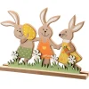 National Tree Company 12" Wooden Rabbit Trio Easter Tabletop Decoration
