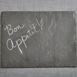 Contemporary Home Living 12" X 15.75" Black Rectangular Stone Slate Board