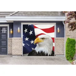 Showdown Displays 7' X 8' Blue And White Flag Patriotic Single Car Garage Door Banner
