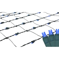 Northlight 4' X 6' Blue Led Wide Angle Christmas Net Lights, Green Wire