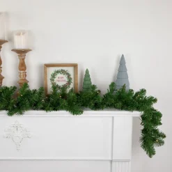 Pre-Lit Garland*Northlight 9' X 10" B/O Pre-Lit Artificial Whitmire Pine Christmas Garland - Clear Led Lights