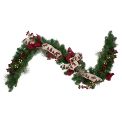 Specialty Garland*Northlight 6' X 12" Bows And Berries Artificial Christmas Garland - Unlit
