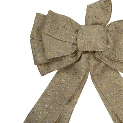 Bows*Northlight 12" X 25" Burlap And Gold 10 Loop Christmas Bow Decoration