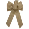 Bows*Northlight 14" X 9" Burlap And Gold Glittered Polka Dots 6 Loop Christmas Bow Decoration