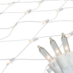 Northlight 4' X 6' Clear Mini Net Style Christmas Lights, White Wire