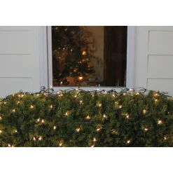 Northlight 4' X 6' Clear Mini Net Style Christmas Lights, Green Wire