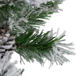 Unlit Garland*Northlight 9' X 10" Flocked Angel Pine Artificial Christmas Garland With Pinecones, Unlit