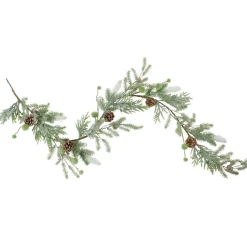 Traditional Pine Garland*Northlight 5' X 10" Frosted Pine And Pine Cone Christmas Garland - Unlit