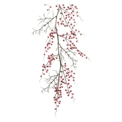 Berry Garland*Melrose 5' X 19" Frosted Red And Brown Berry Twig Artificial Christmas Garland
