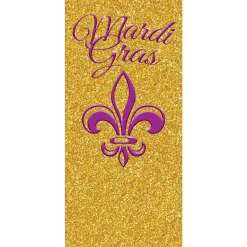 Showdown Displays 80" X 36" Gold And Pink Outdoor Glittered Mardi Gras Front Door Banner