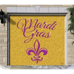 Showdown Displays 7' X 8' Gold And Purple Glitter Single Car Garage Banner