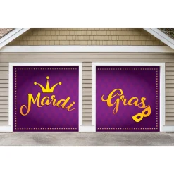 Showdown Displays 7' X 8' Gold And Purple Mural Crown Split Car Garage Banner Door