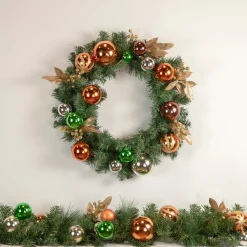 Specialty Garland*Northlight 6' X 12'' Green Artificial Mixed Foliage With Ornaments Christmas Garland, Unlit