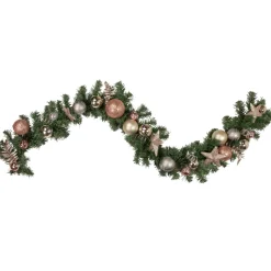 Specialty Garland*Northlight 6' X 12" Green Foliage With Stars And Ornaments Artificial Christmas Garland, Unlit