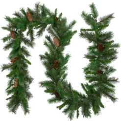 Unlit Garland*Northlight 9' X 12" Green Pine And Pine Cones Artificial Christmas Garland, Unlit