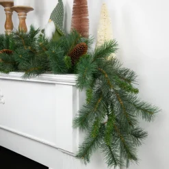 Unlit Garland*Northlight 9' X 12" Green Pine And Pine Cones Artificial Christmas Garland, Unlit