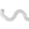 Unlit Garland*Northlight 12' X 3" Iridescent And Snowblush Wide Cut Tinsel Christmas Garland - Unlit