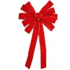 Bows*Northlight 24" X 42" Large Red 11-Loop Velveteen Christmas Bow With Gold Trim