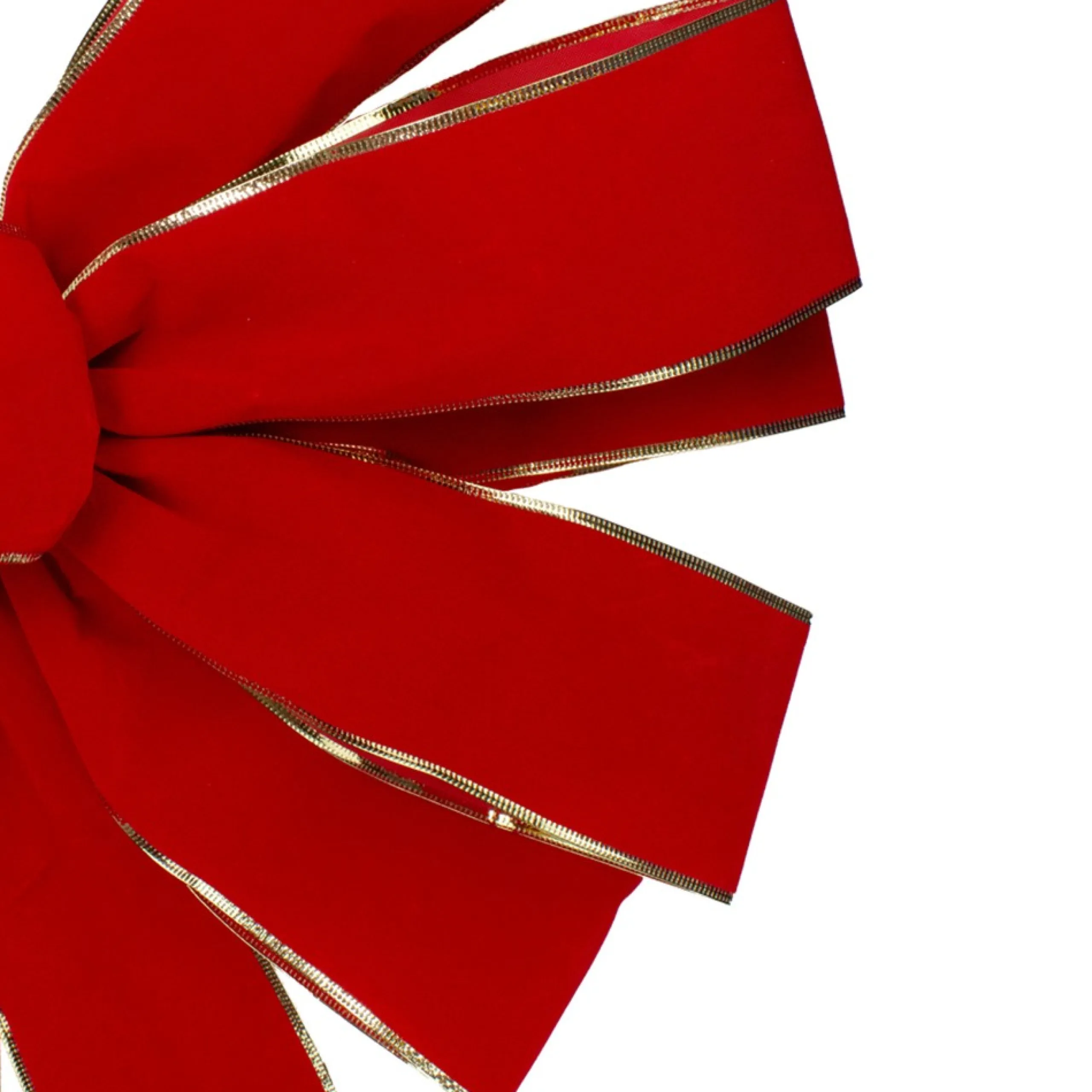 Bows*Northlight 24" X 42" Large Red 11-Loop Velveteen Christmas Bow With Gold Trim